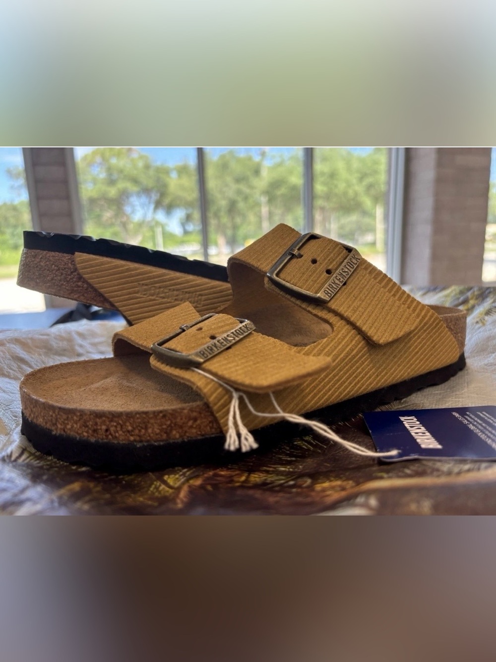 Birkenstock 💅 Arizona Corduroy Suede Cork Embossed Brown Sandals 6 6.5 37 41 - Picture 10 of 10